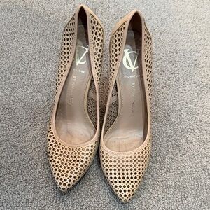 Vince Camuto Perforated Nude Heels